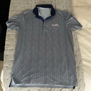 Greyson Blue/White Teton Men's Polo Shirt Rocket Open